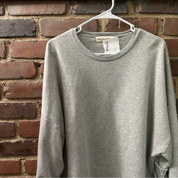 project social t urban outfitters | gray sweatshirt pleated sleeve - Picture 2 of 4
